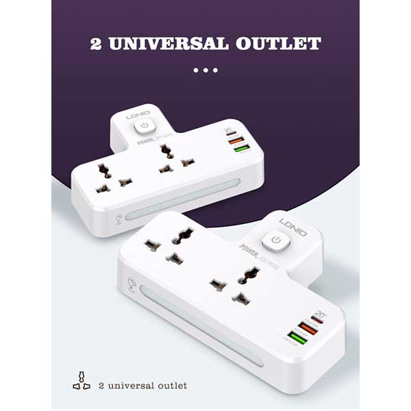 SC2311 20W 2 Port + 1 PD + 1 QC3.0 + 1 USB Universal Power Socket