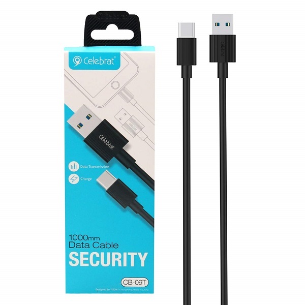 کابل تبدیل USB به USB-C سلبریت مدل celebrat CB-09T طول 1 متر