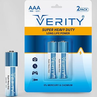 باتری نیم قلمی وریتی مدل Super Heavy Duty بسته 2 عددی