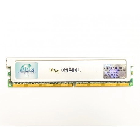 رم کامپیوتر ژل GeIL DDR2 4300 533mhz ظرفیت 512 مگابایت هیتسینک دار