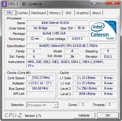 سی پی یو استوک Celeron G1620