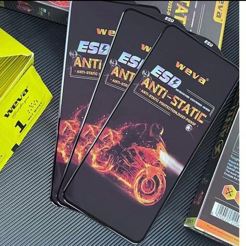 گلس گوشی شیشه ای ESD ویوا WEVA مدل Anti Static اورجینال برای Samsung Galaxy A6 Plus / J4 Plus / J6 Plus / J4 Core / J8 / A7 2018 - A750 / Xiaomi Mi A2 / Mi 6X