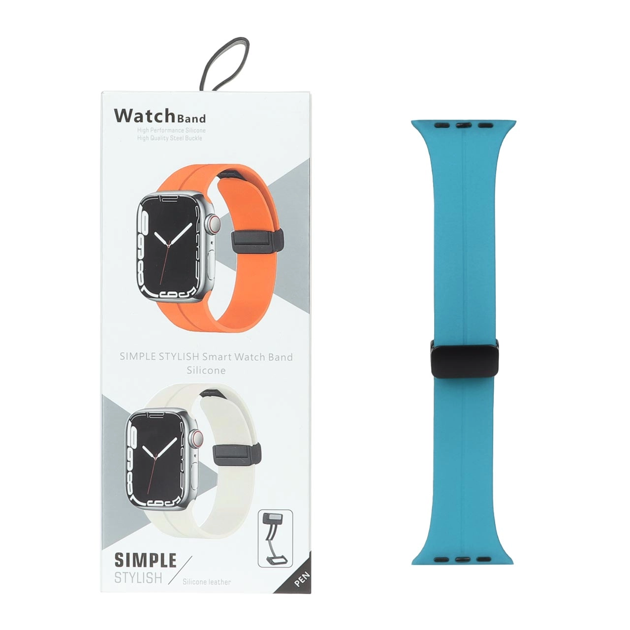 بند ساعت اورجینال سیلیکونی مگنتی SIMPLE سایز 42/44/45/49 میلیمتری