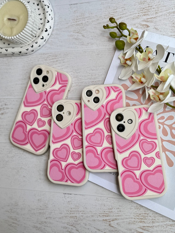 pink heart phone case
