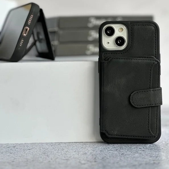 قاب چرمی جاکارتی دار مدل Edmonds مناسب گوشی آیفون - IPhone 13