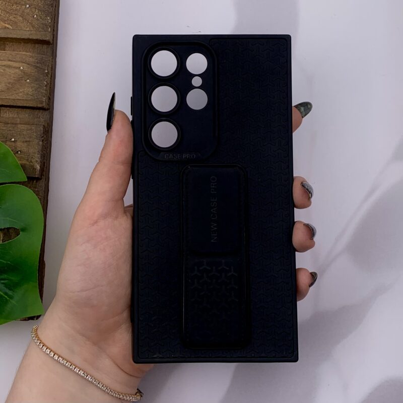 قاب گوشی Galaxy S24 Ultra سامسونگ New Case Pro سیلیکونی استندشو مگنتی محافظ لنز دار