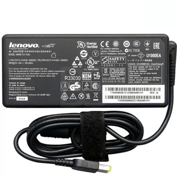 شارژر لپ تاپ Lenovo 20V 4.5A 90W فیش USB