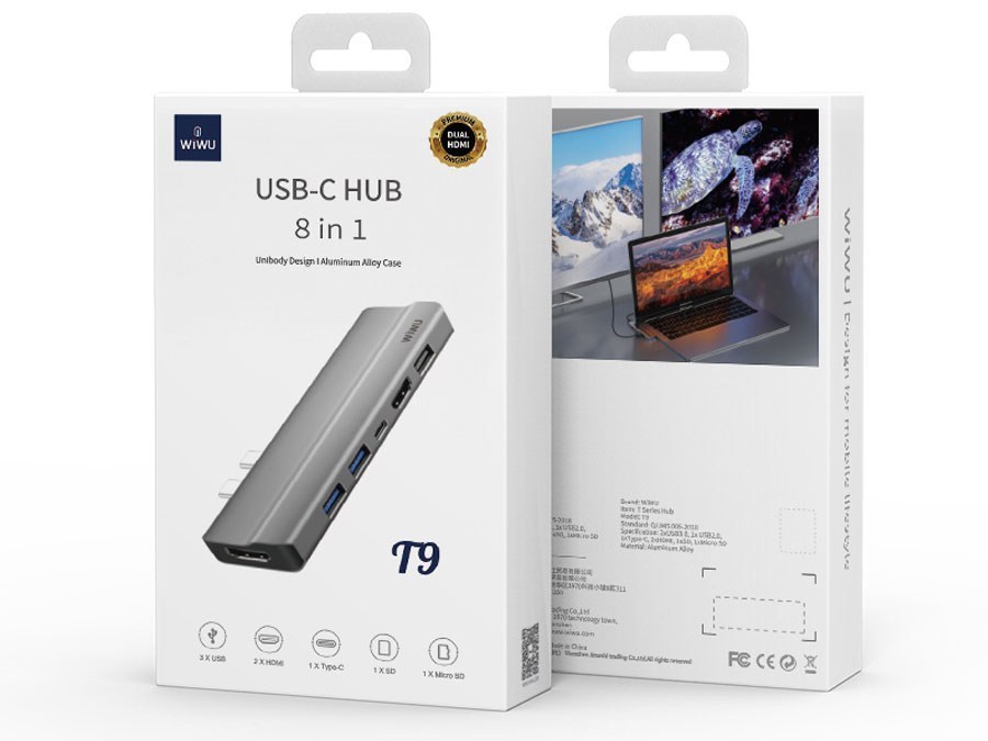 هاب 8 پورت usb-c ویوو مدل T9