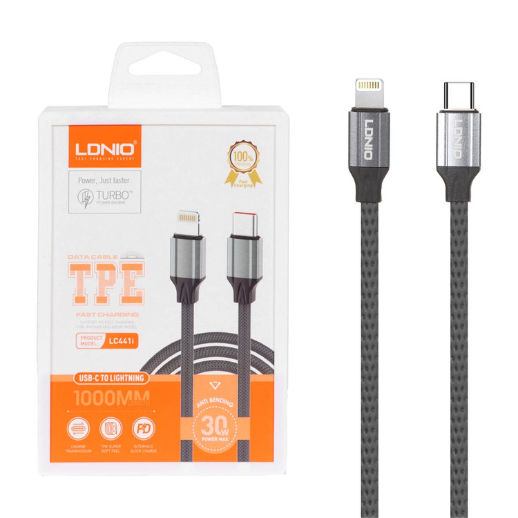 کابل تبدیل USB-C به لایتنینگ الدینیو مدل LC441i طول 1 متر