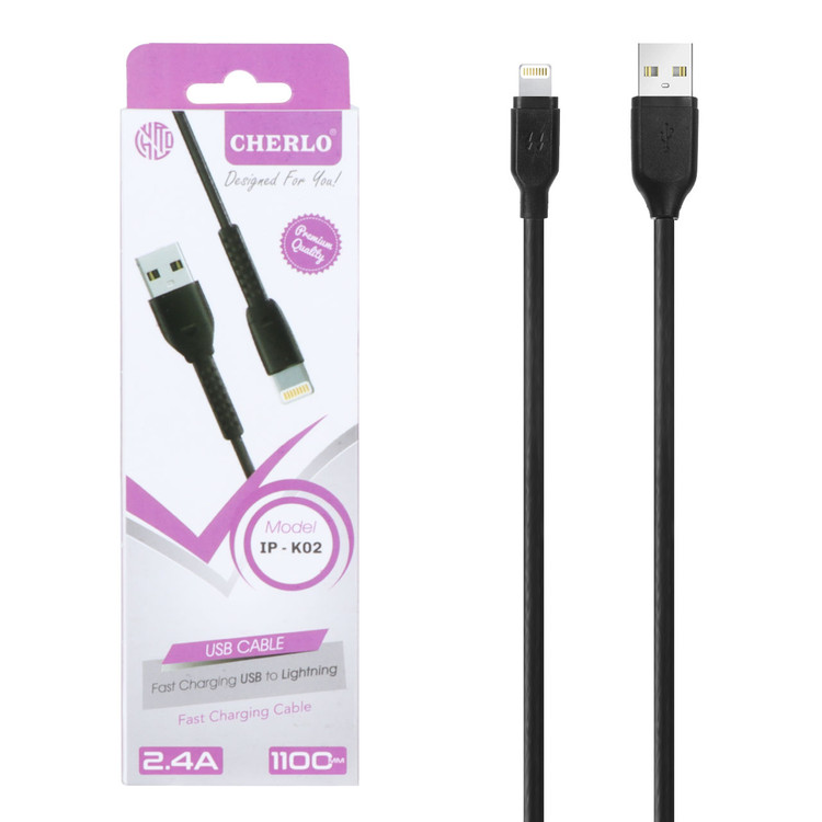 کابل شارژ 1.1 متری فست آیفون CHERLO مدل IP-K02