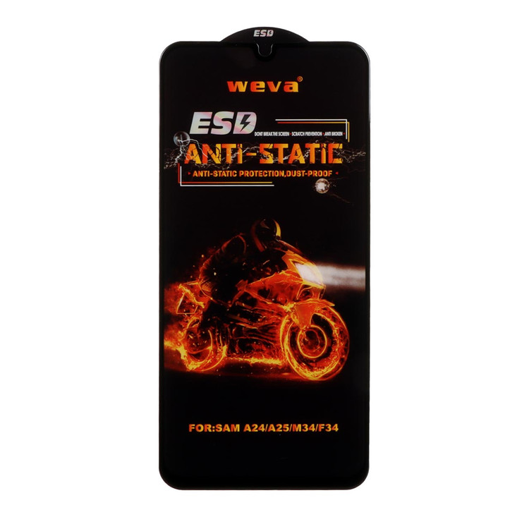 محافظ صفحه نمایش شیشه ای Full Cover ESD Anti Static - Weva مدل Samsung A15 / A25 / A24 / M34 / F34