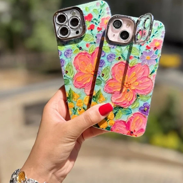 قاب باغ گل لنز نگینی استند شو مناسب گوشی iPhone 14