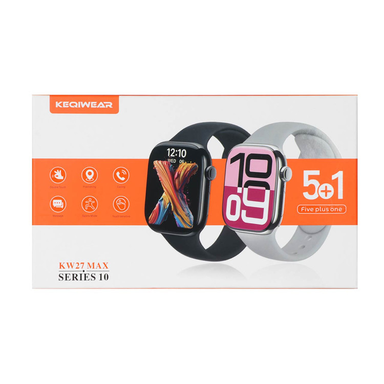 پک ساعت هوشمند KEQIWEAR مدل KW27 Max رنگ مشکی