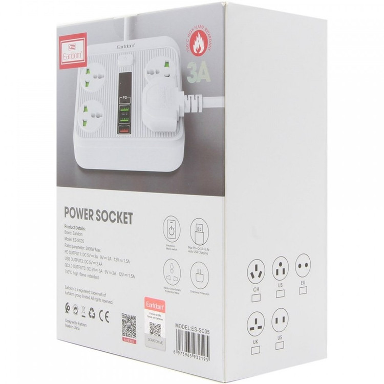 Earldom Multiport Smart Power Outlet 3000W ES-SC05