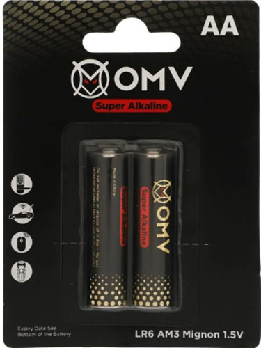 باتری قلمی سوپر آلکالاین او ام وی مدل OMV LR6 Super Alkaline بسته 2 عددی