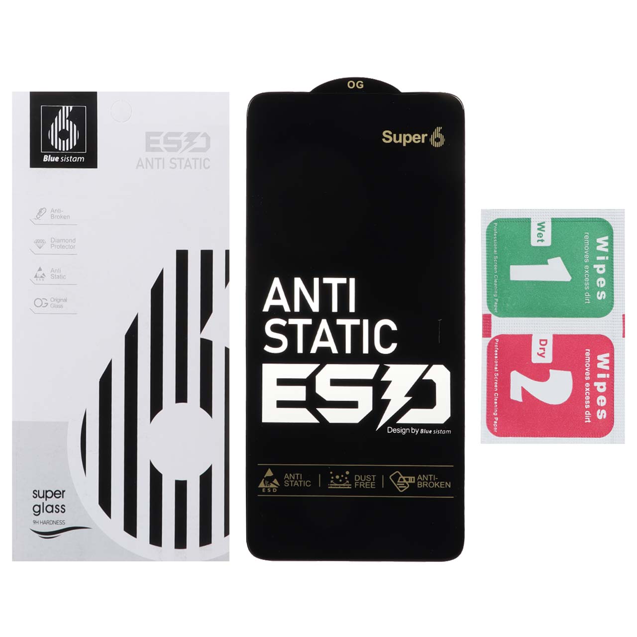 محافظ صفحه نمایش شیشه ای Full Cover ESD Anti Static - Super 6 OG مدل Apple iPhone 11 Pro Max / iPhone X Max / iPhone Xs Max
