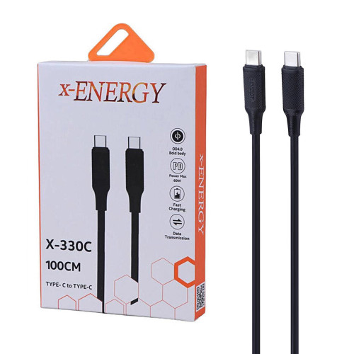 کابل شارژ دو سر TYPE-C فست شارژ 60 وات X-ENERGY مدل X-330C طول 1 متر