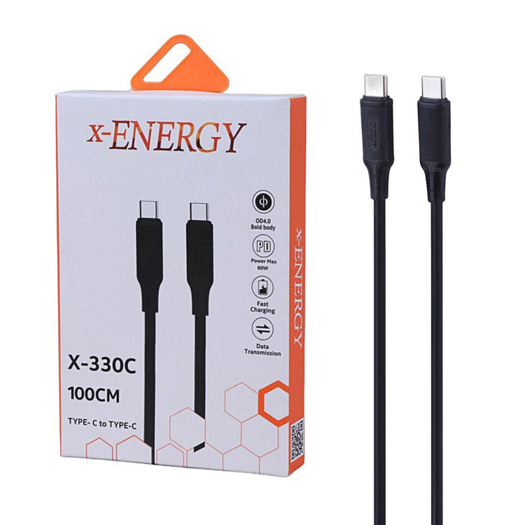 کابل شارژ دو سر TYPE-C فست شارژ 60 وات X-ENERGY مدل X-330C طول 1 متر