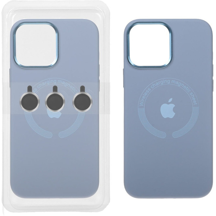 قاب سیلیکونی اورجینال Magsafe با ست محافظ لنز رینگی Apple iPhone 13 Pro