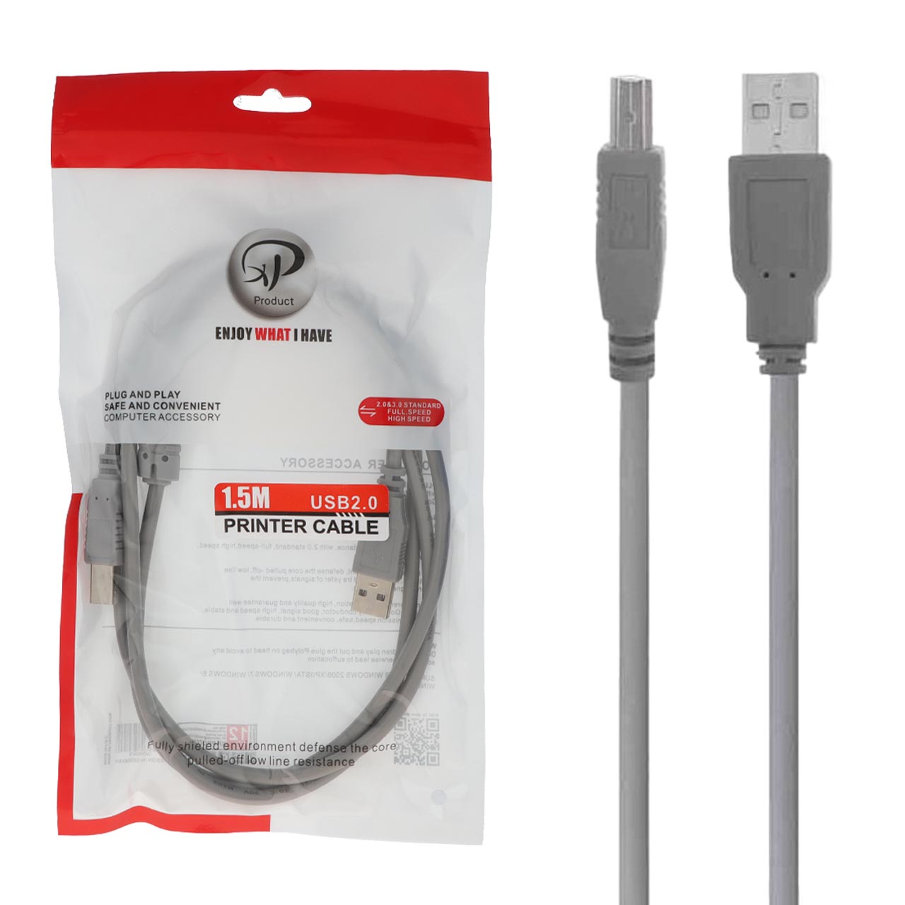 کابل پرینتر 1.5 متری XP Product - طوسی