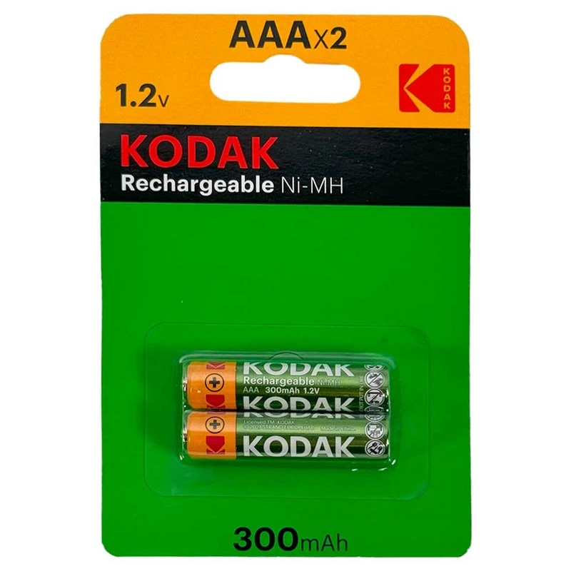 باتری نیم قلمی قابل شارژ کداک مدل Rechargeable 300mAh Ni-MH بسته دو عددی