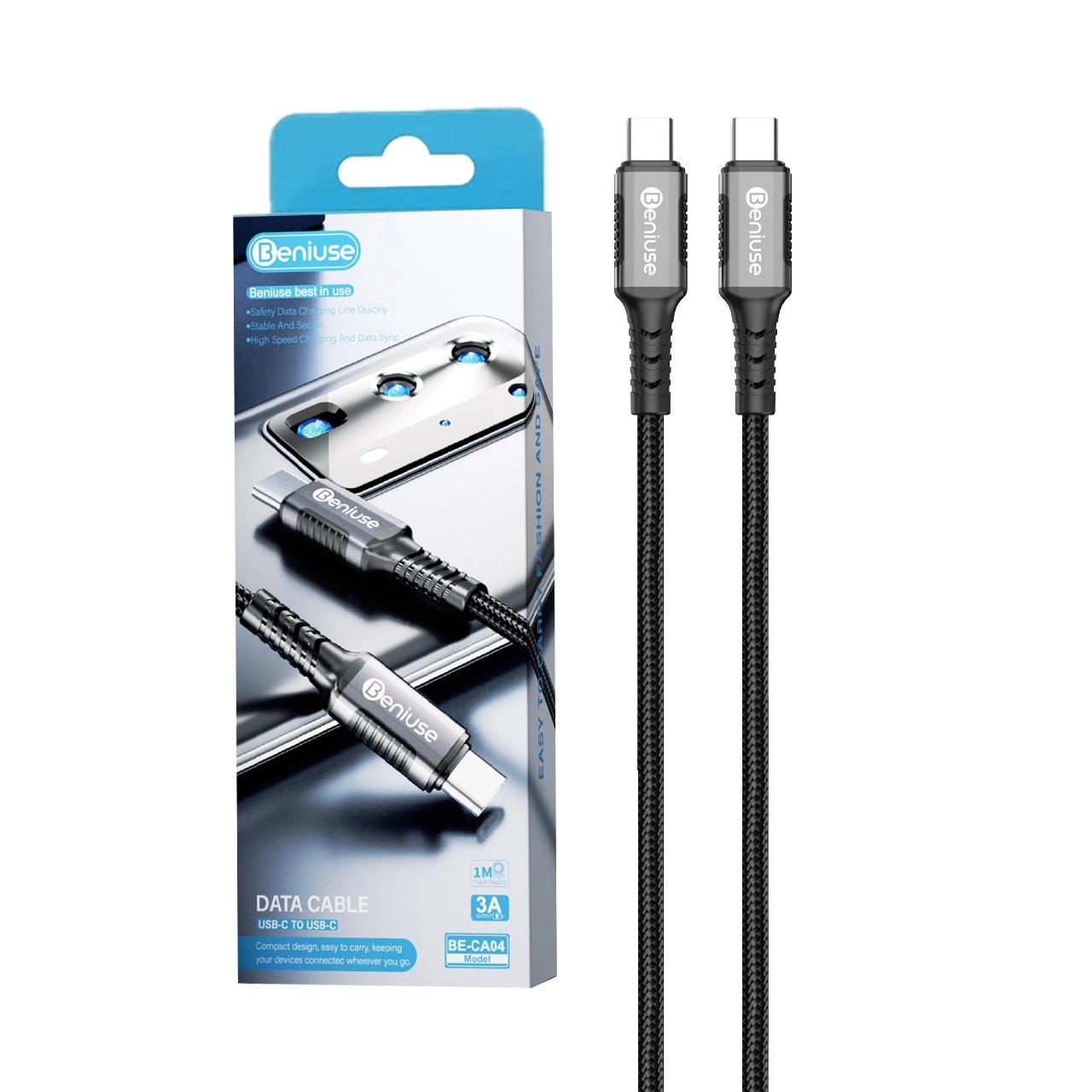 کابل USB-C بنیوس مدل BE-CA04 طول ۱ متر ظرفیت ۶۰ وات
