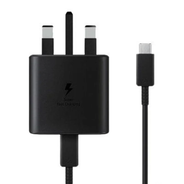 شارژر دیواری 45 وات سامسونگ مدل EP-T4510، اتصال سه پین، درگاه خروجی USB-C، به همراه کابل USB-C، دارای قابلیت شارژ سریع، تکنولوژی شارژ PD 1.0