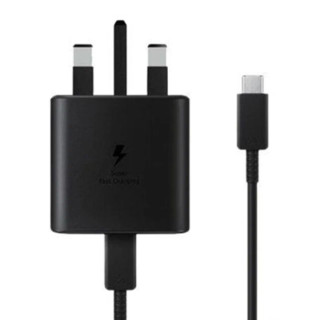 شارژر دیواری 45 وات سامسونگ مدل EP-T4510، اتصال سه پین، درگاه خروجی USB-C، به همراه کابل USB-C، دارای قابلیت شارژ سریع، تکنولوژی شارژ PD 1.0