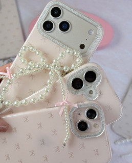 قاب Pink Bow با آویز آیفون کد 14pro max